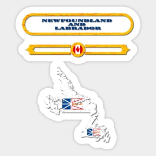 NEWFOUNDLAND AND LABRADOR, CANADA, MAP OF NEWFOUNDLAND AND LABRADOR. SAMER BRASIL Sticker